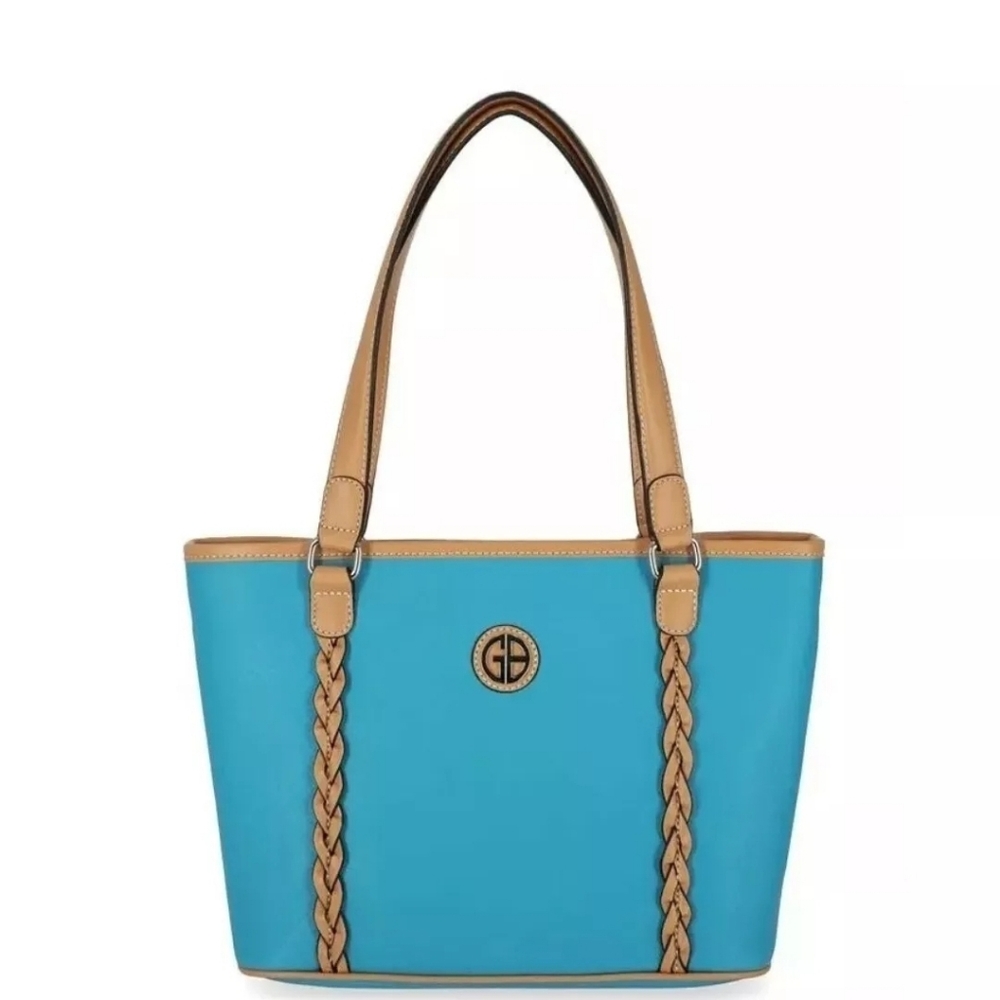 Women's GIANI BERNINI Safiano Woven Tote, Handbag,Blue Fish, One Size MSRP 99.50
